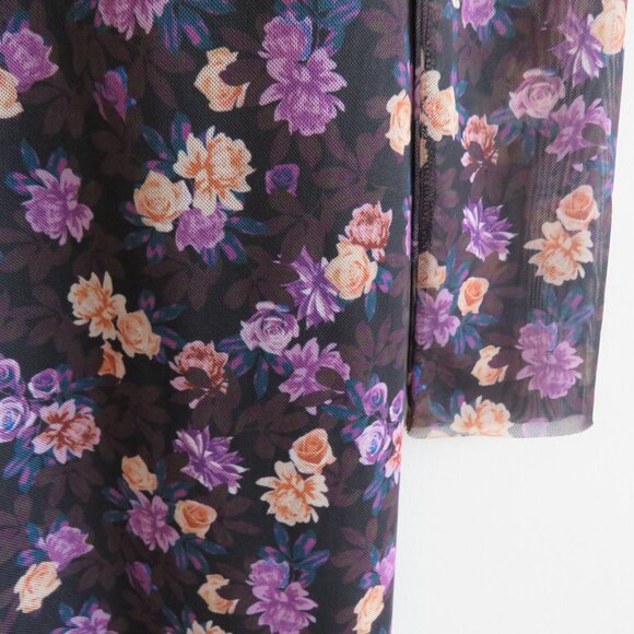 Floral Maxi Dress with Sheer Overlay - Picture 12 of 16